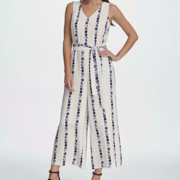 Dkny Pants - Dkny Women's Blue and White Romper Jumper Dress. New With Tags.